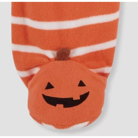 Carters Infant Orange Striped Halloween Sleeper Pumpkin Sleep & Play Size 6m - Picture 5 of 7
